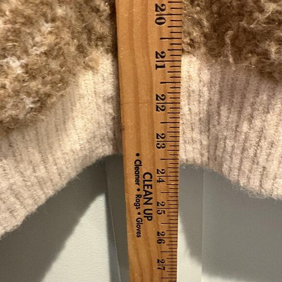A New Day Sweater Womens Large Beige Tan Zip Up Textured Cardigan Pockets - Picture 6 of 11
